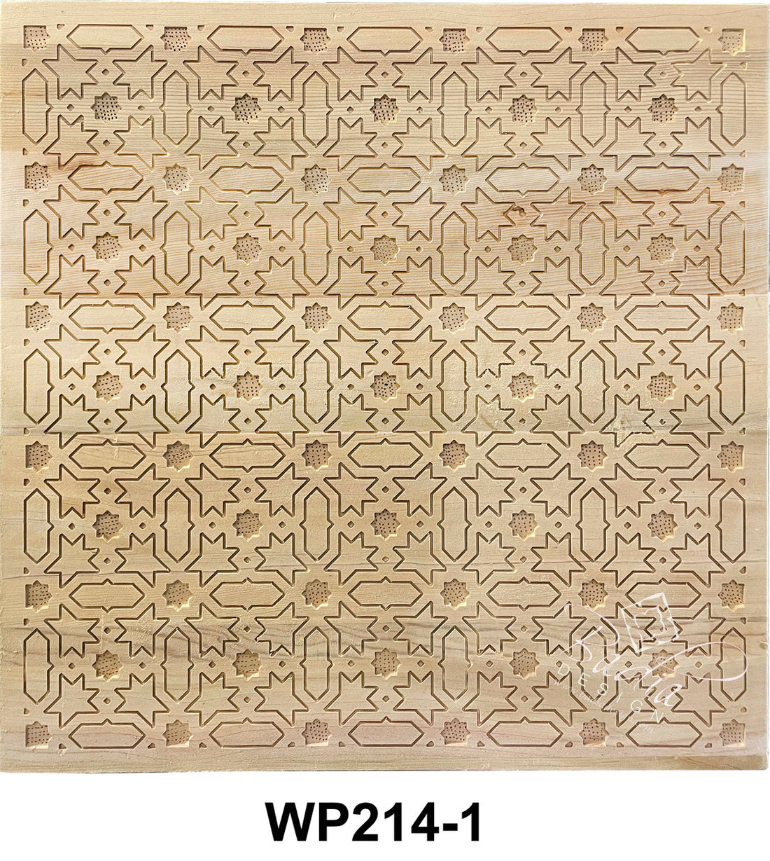 Square Moroccan Natural Color Hand Carved Wooden Panel