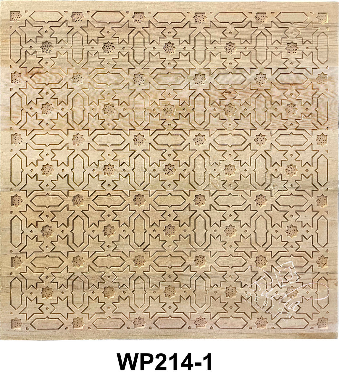 Square Moroccan Natural Color Hand Carved Wooden Panel