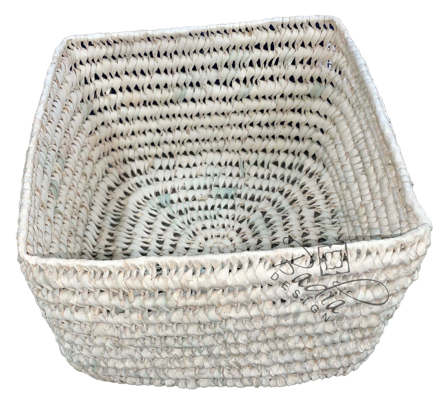 Square Shaped Handwoven Straw Basket