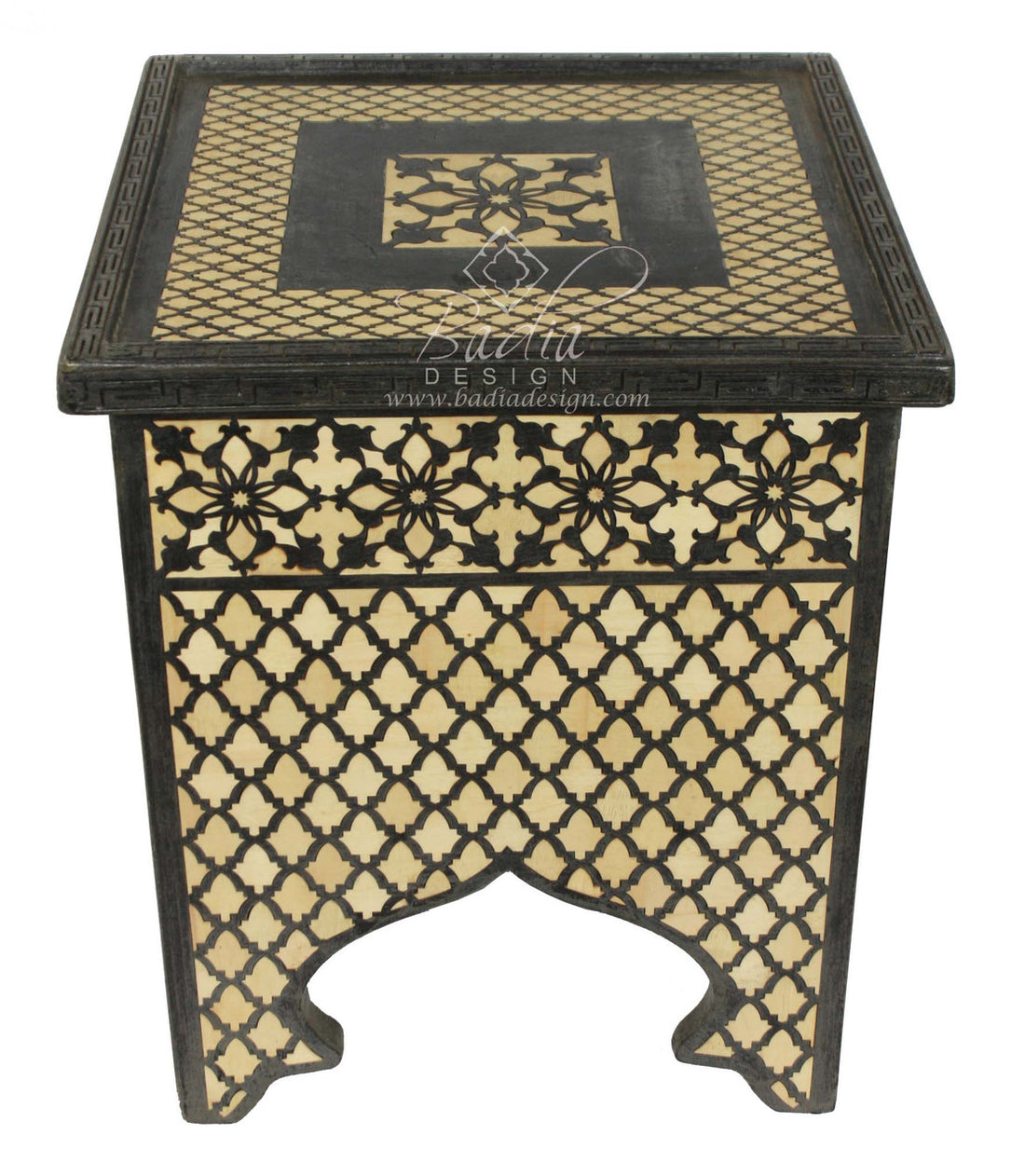 Cedar Carved Inlay Side Table