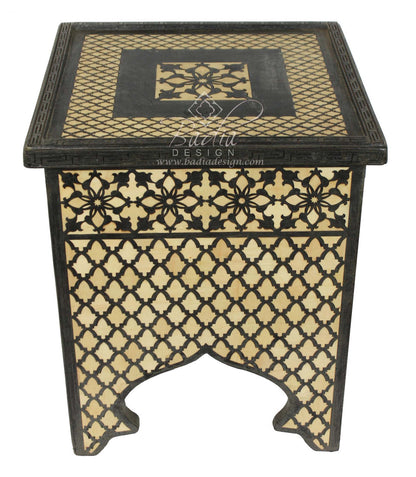 Cedar Carved Inlay Side Table
