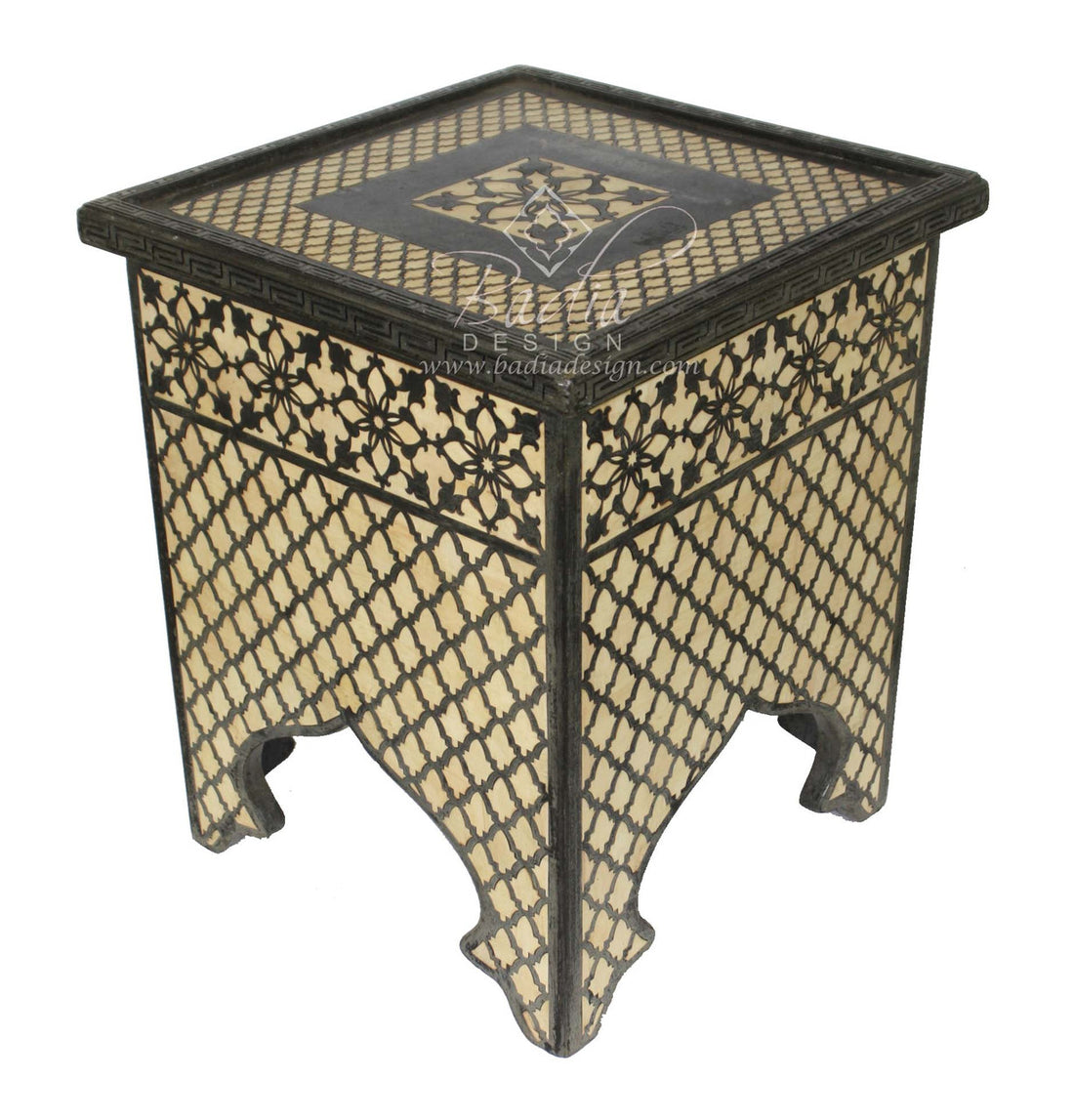 Cedar Carved Inlay Side Table