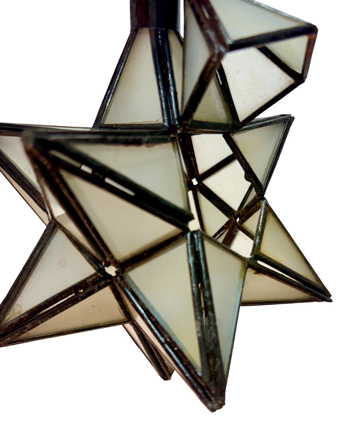 Star-Shaped Hanging Lantern with White Glass