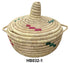 Moroccan Round Top Handwoven Straw Container with Lid