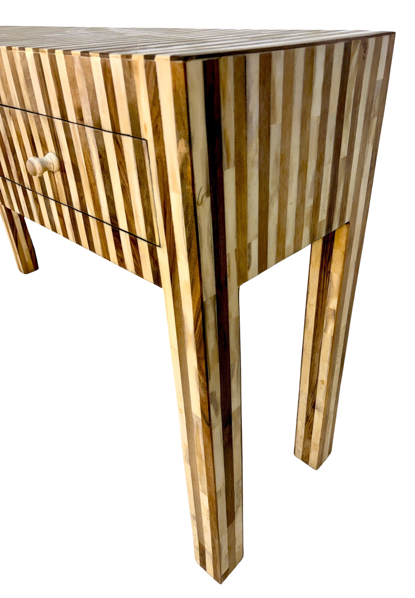 Striped Resin and Cedar Wood Cabinet