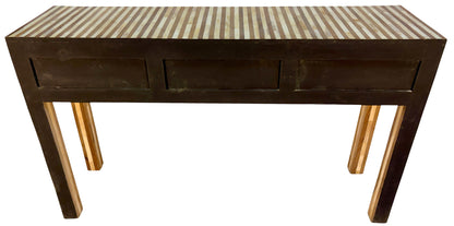 Striped Resin and Cedar Wood Cabinet