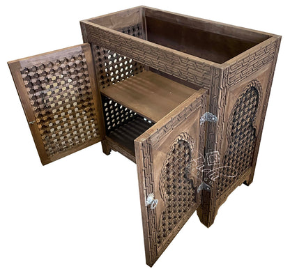 Hand Carved Cedar Wood Bathroom Vanity
