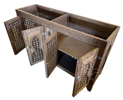 Hand Carved Cedar Wood Bathroom Vanity