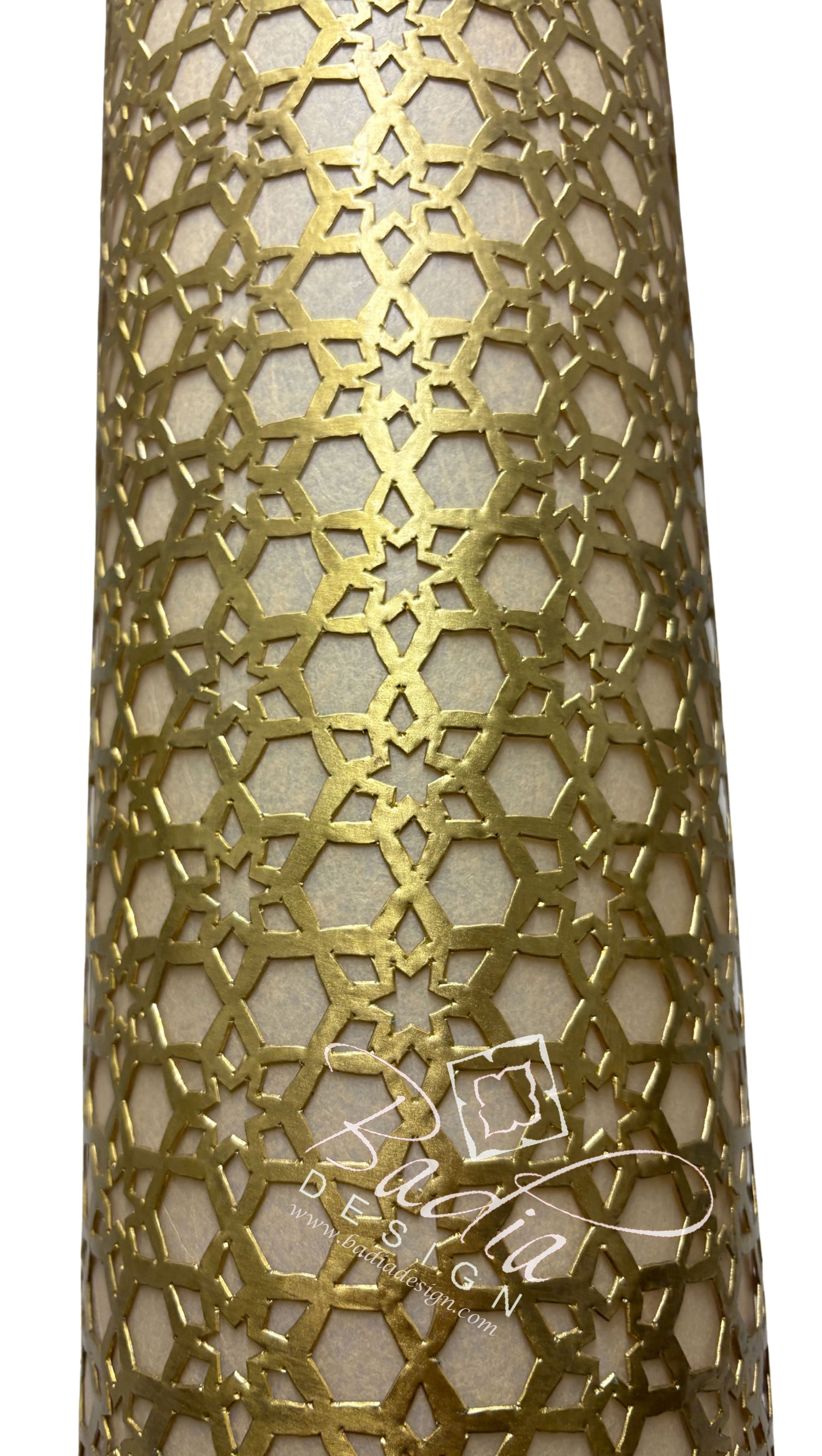 Tall Brass Cylindrical Shaped Light Fixture