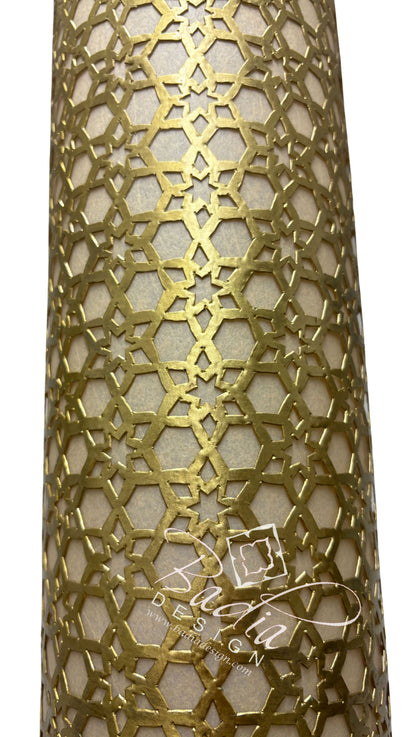 Tall Brass Cylindrical Shaped Light Fixture