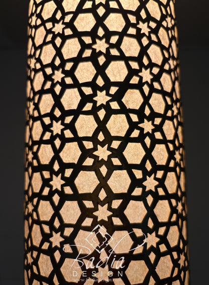 Tall Brass Cylindrical Shaped Light Fixture