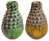 Moroccan Green and Mustard Glazed Tamegroute Spiked Vase