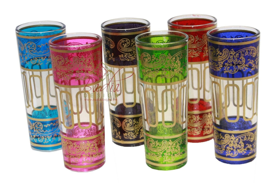 Multi Color Moroccan Shot Glass Set - Pack of 6