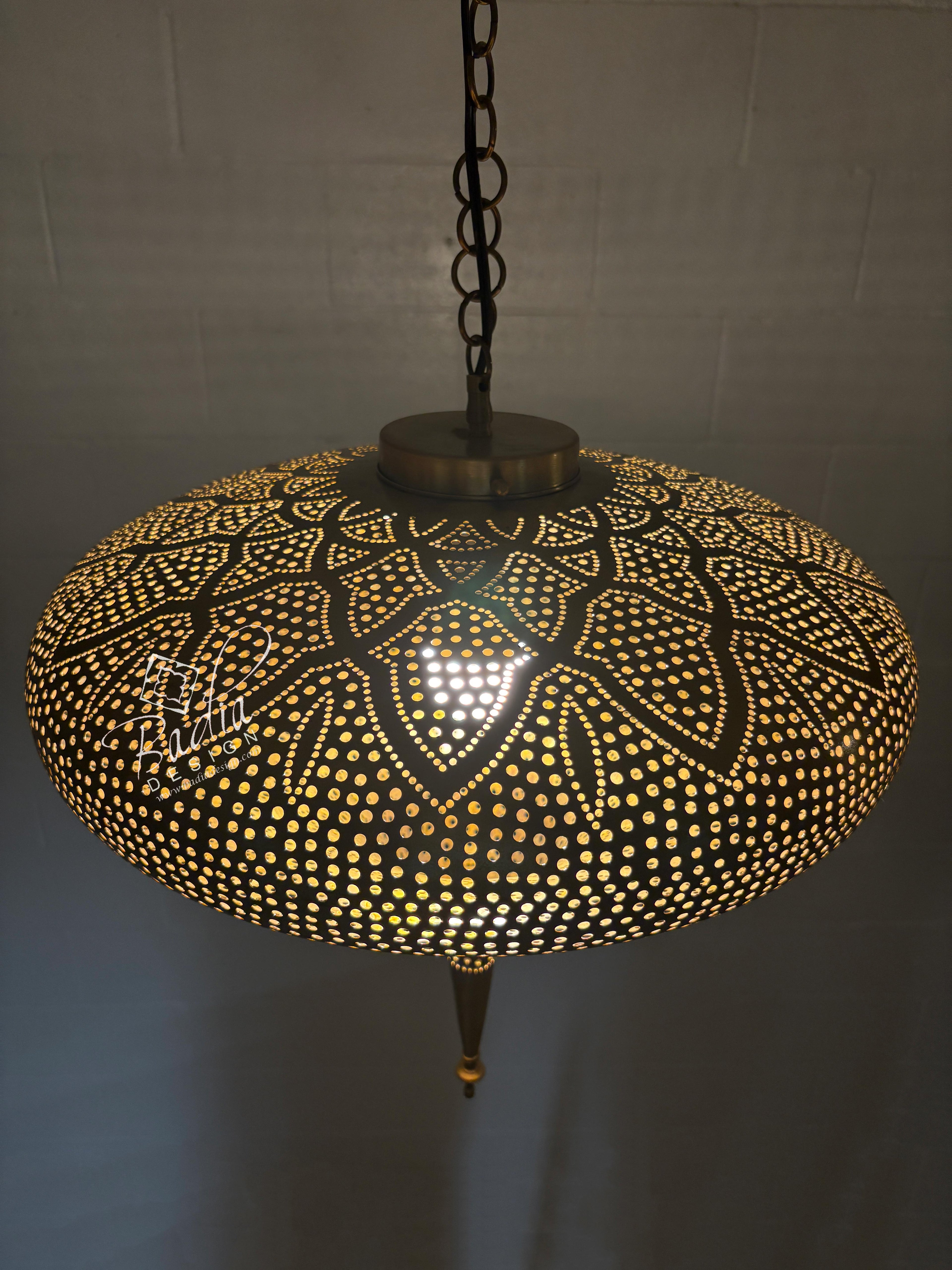 Teardrop Shaped Hanging Brass Lantern
