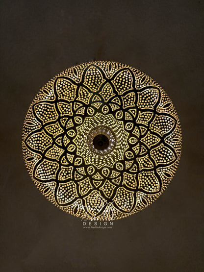 Teardrop Shaped Hanging Brass Lantern