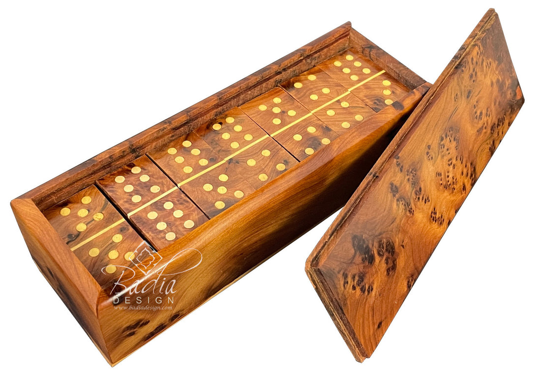 Moroccan Thuya Wood Burl Domino Set