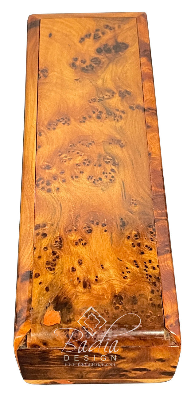 Wooden bench with burl pattern and &