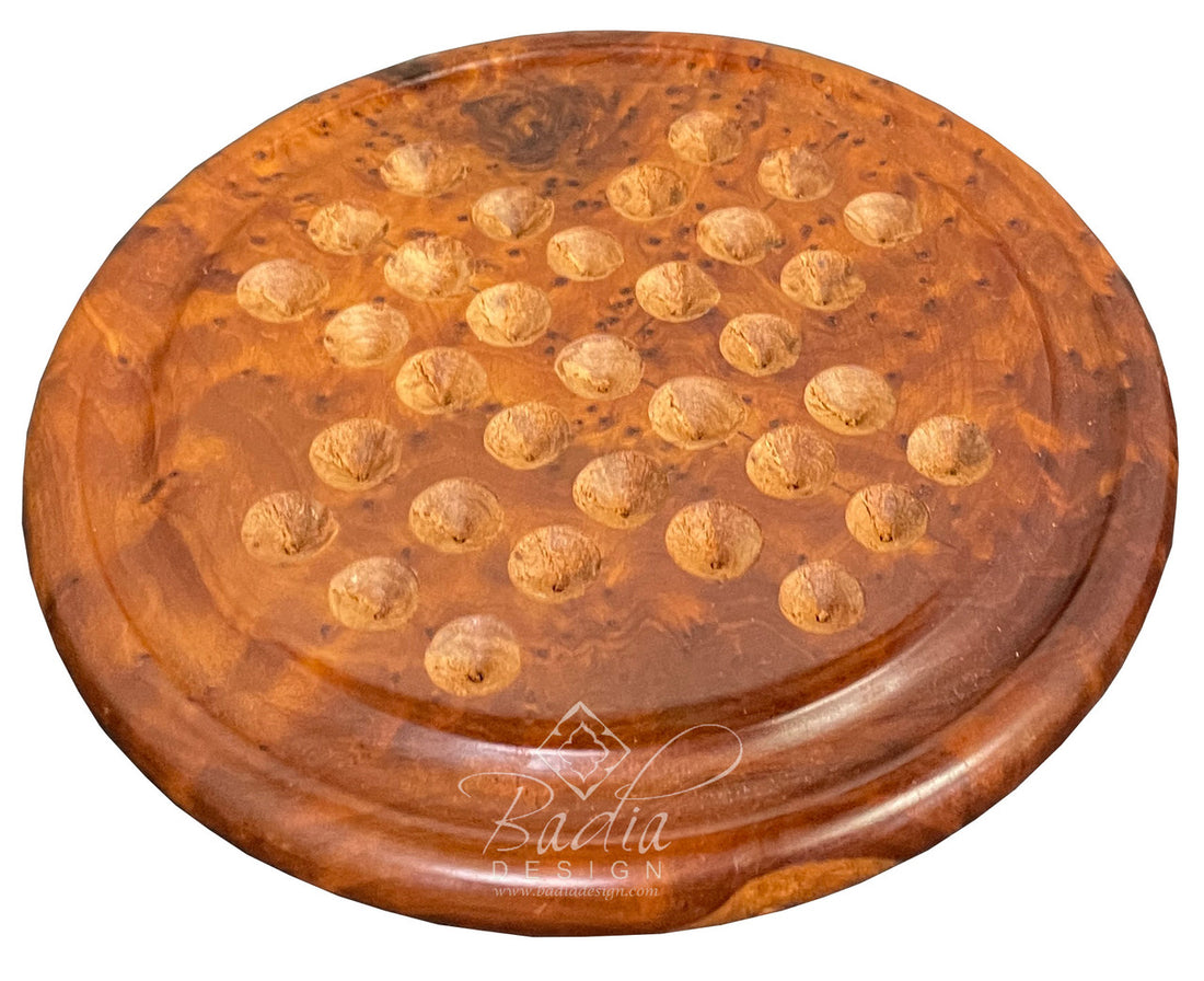 Moroccan Thuya Wood Solitaire Game with no game pieces