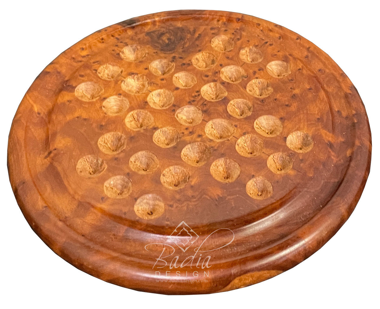Moroccan Thuya Wood Solitaire Game with no game pieces