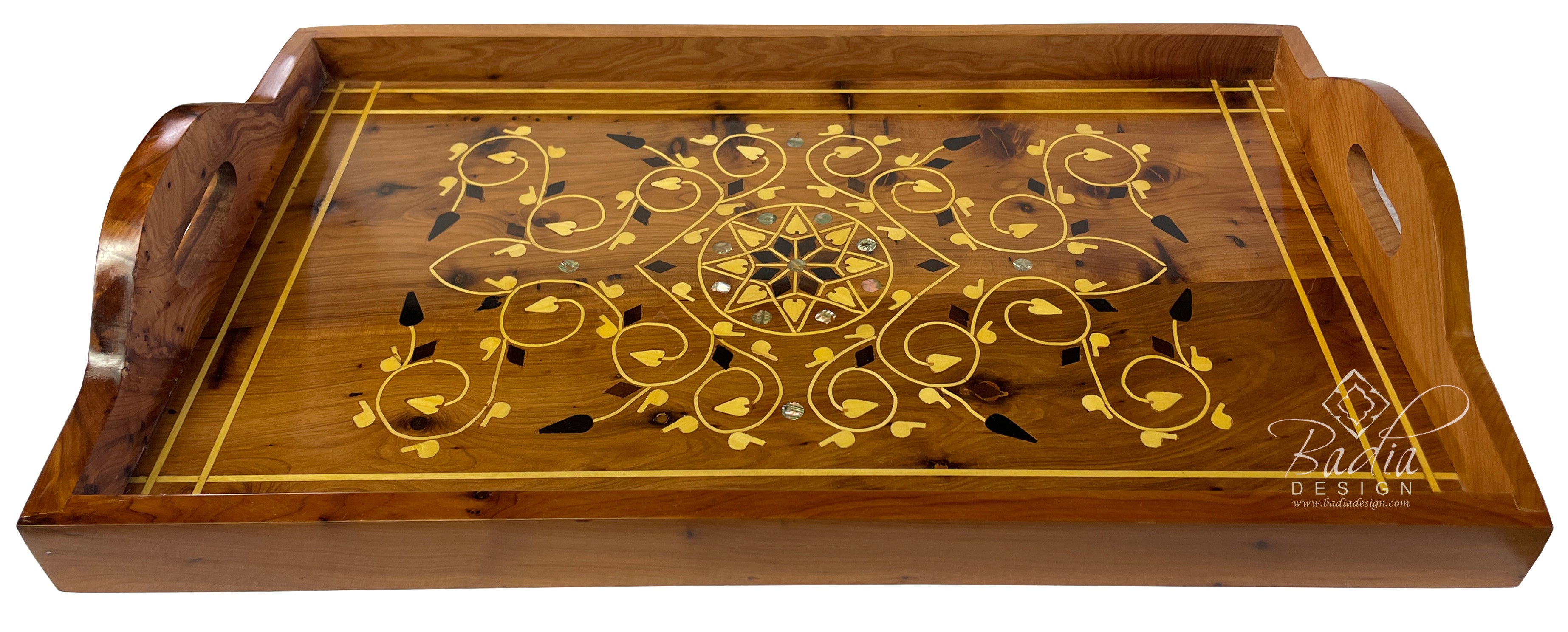 Moroccan Thuya Wood Serving Tray from Badia Design Inc.