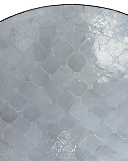 36" Off White Round Tile Table Top