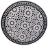 Black and White Intricately Designed Moroccan Mosaic Tile Table Top