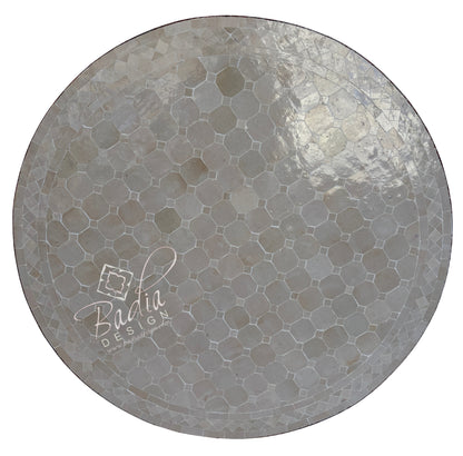 36" Beige Round Tile Table Top