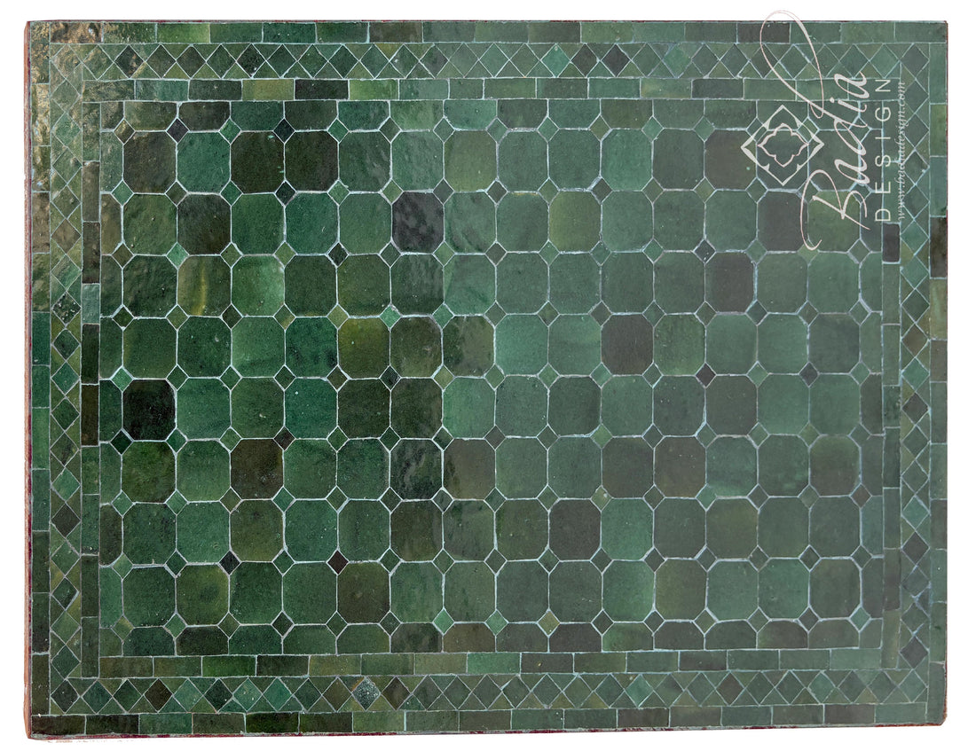 24"W x 36"L Emerald Green Mosaic Tile Table Top