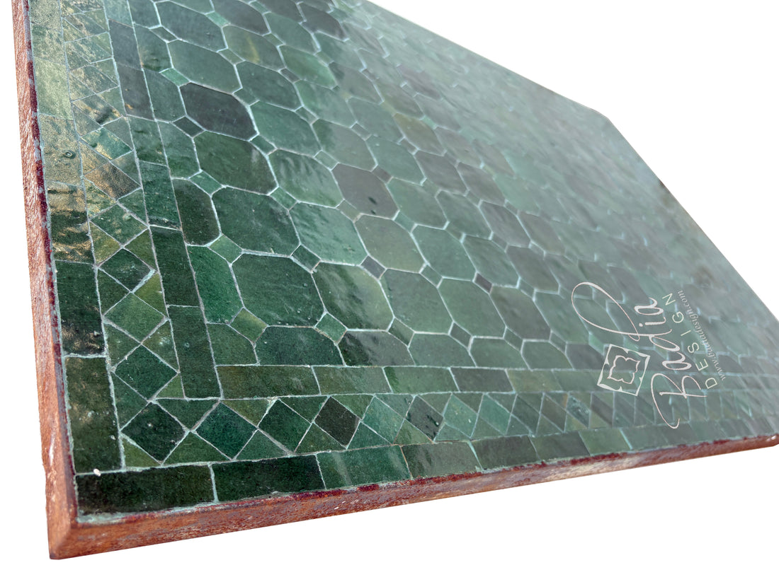 24"W x 36"L Emerald Green Mosaic Tile Table Top
