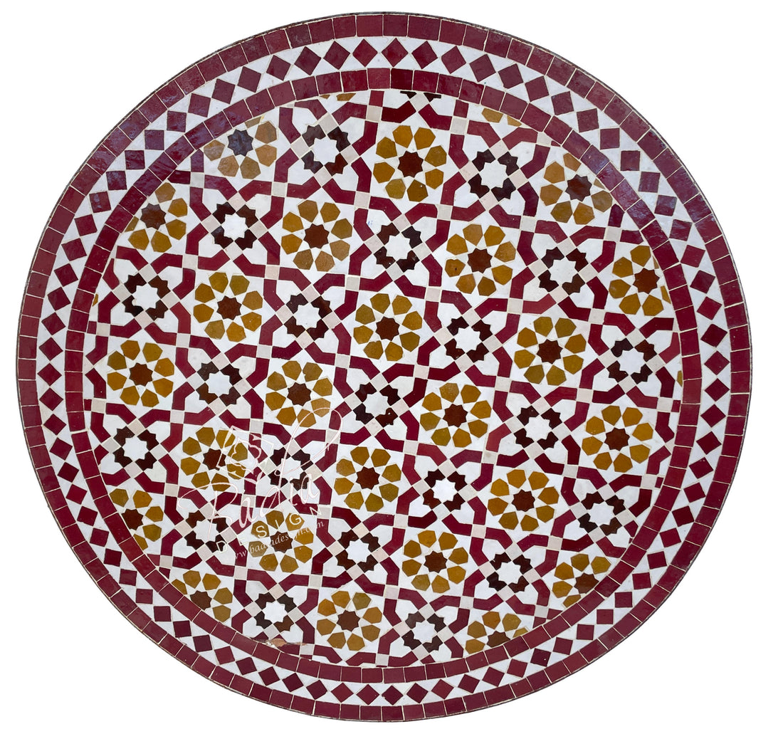 Vivid Multi-Color Moroccan Ceramic Tile Table Top