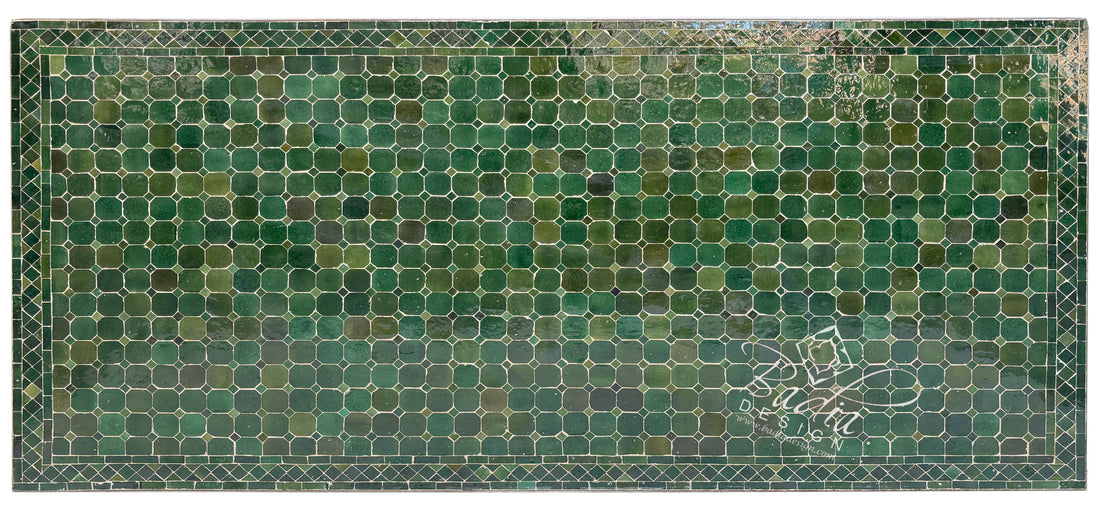 40"W x 80"L Evergreen Rectangular Tile Table Top