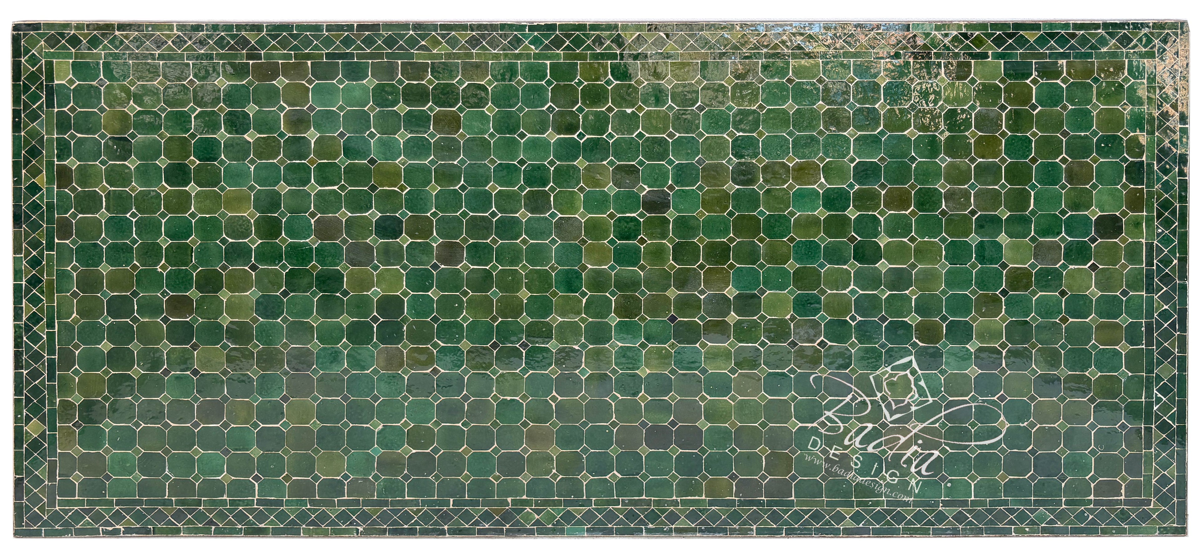 40"W x 80"L Evergreen Rectangular Tile Table Top