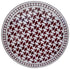 Brick Red and White Ceramic Tile Table Top with Intricate Design