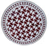 Round White and Red Intricately Designed Tile Table Top