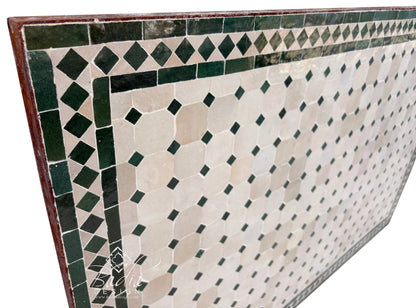 32"W x 48"L Green and Beige Tile Table Top