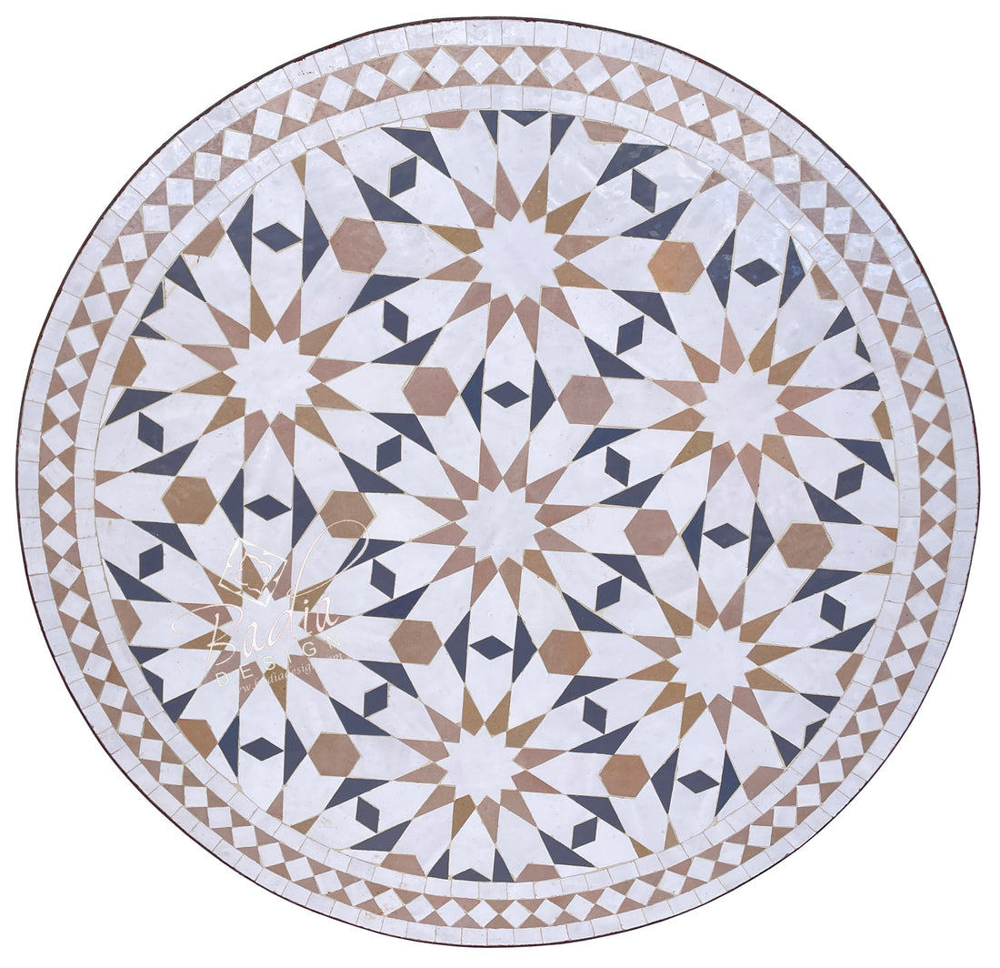 Multi-Color Moroccan Ceramic Tile Table Top