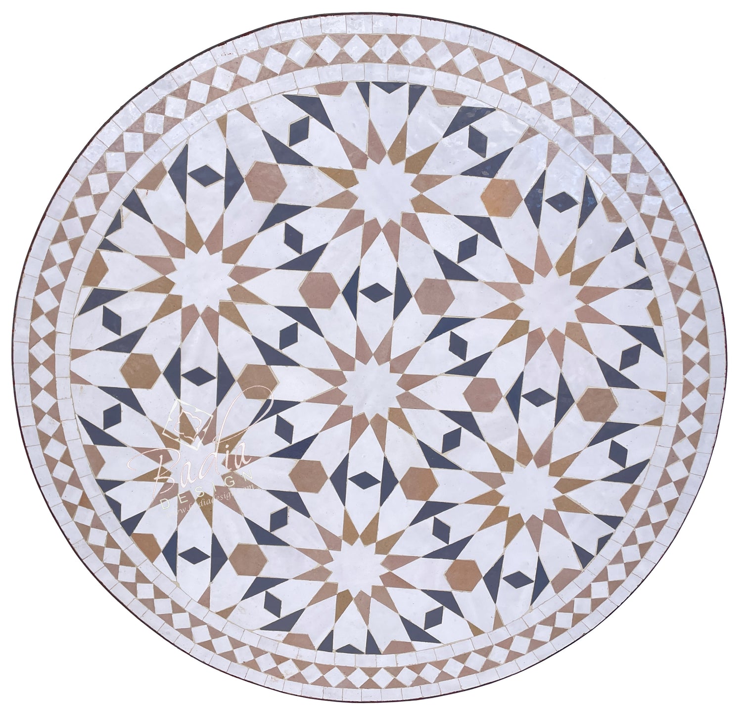 Multi-Color Moroccan Ceramic Tile Table Top