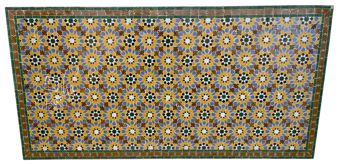 Large Multi-Color Moroccan Rectangular Tile Table Top