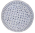 Round Gray and White Tile Table Top with Geometric Designs