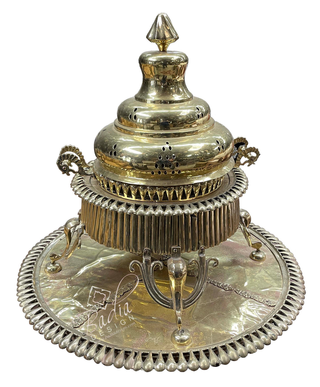 Moroccan Vintage Brass Serving Tray
