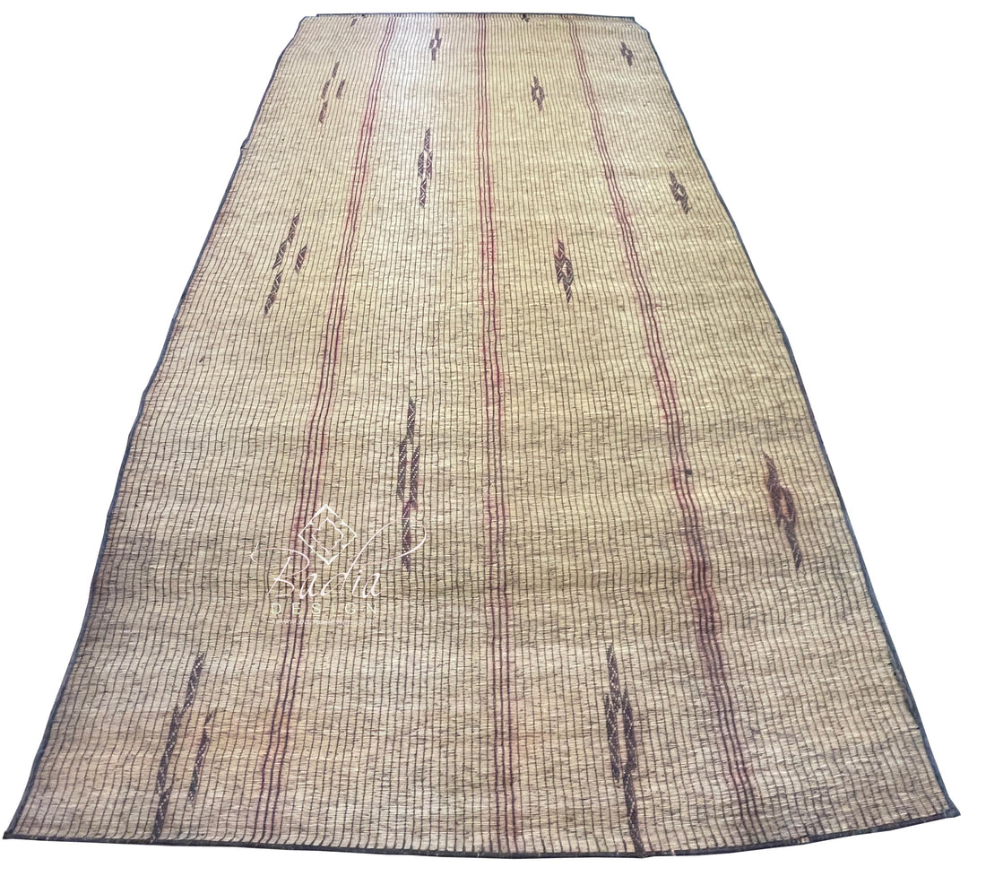 Vintage Handwoven Berber Straw Mat