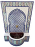 Moroccan Mosaic Tile Water Fountain with Intricate Color Designs
