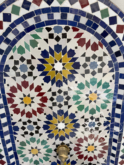 Multi-Color Water Fountain with an Arch Top