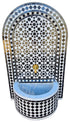 Moroccan Arch Top Black and White Tile Water Fountain