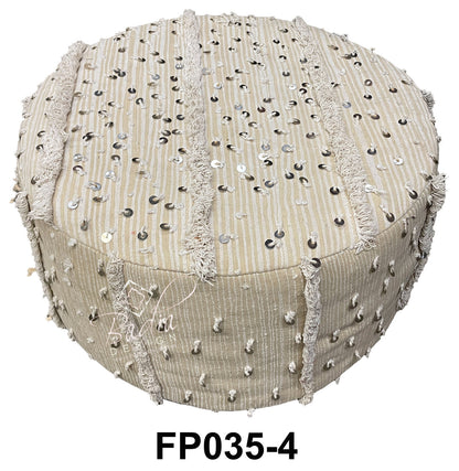 Square Wool Sequence Wedding Ottoman