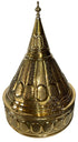 Tall Moroccan decorative brass tajine with lid