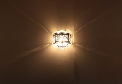 White and Clear Glass Wall Sconce
