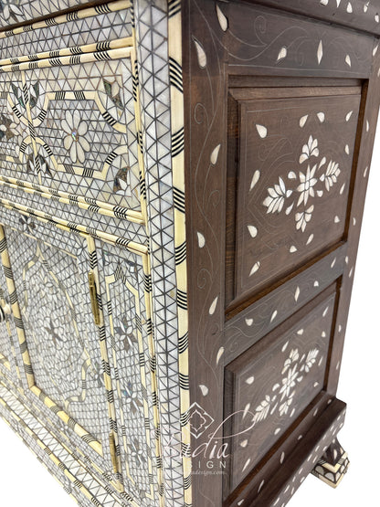 White Mother of Pearl Inlay Bathroom Vanity