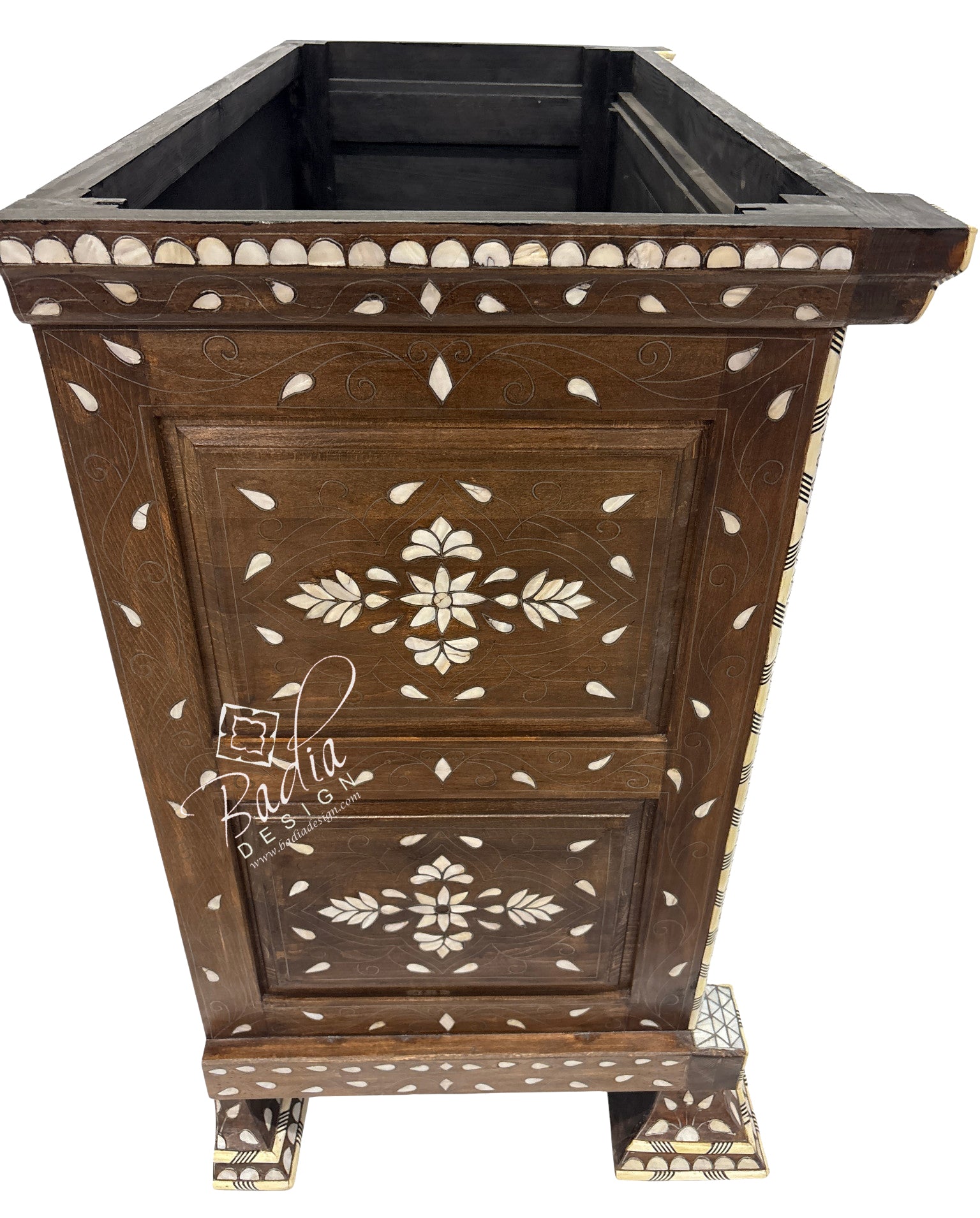 White Mother of Pearl Inlay Bathroom Vanity