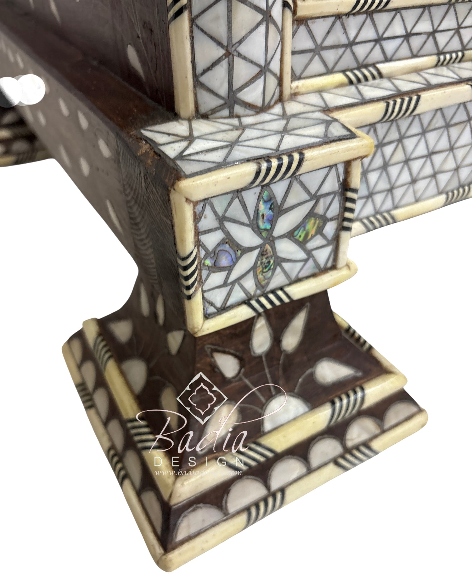 White Mother of Pearl Inlay Bathroom Vanity